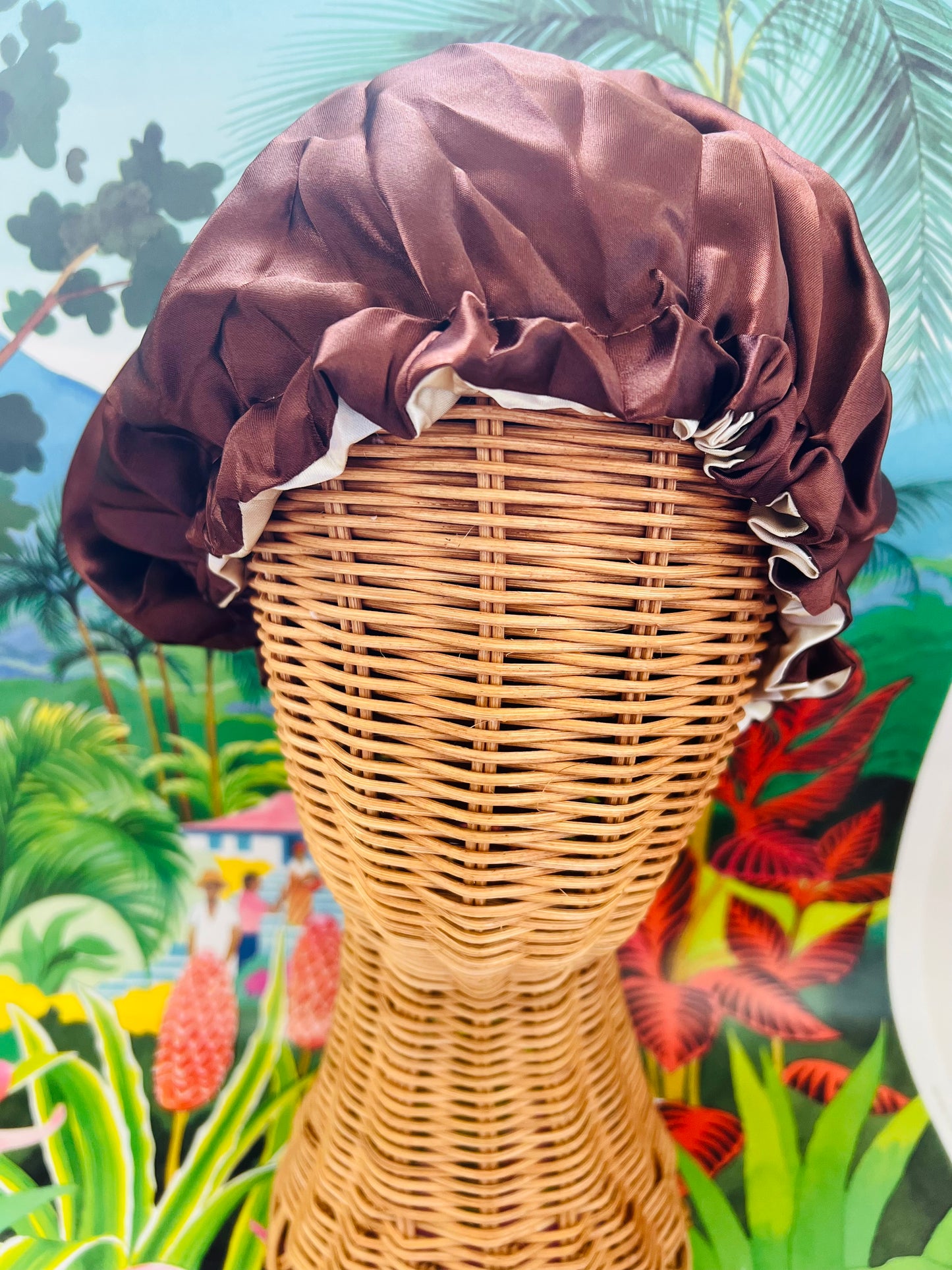 Reversible Satin Sleep Bonnet – Brown & Gold | Miss Faty
