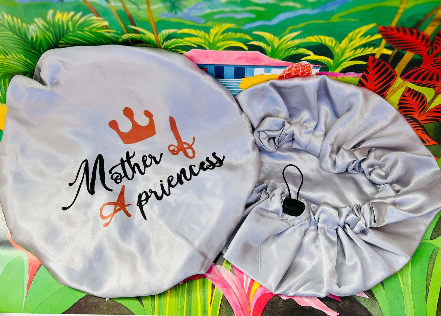 🌸 Bonnet en satin mère & fille – Duo d’élégance et de protection