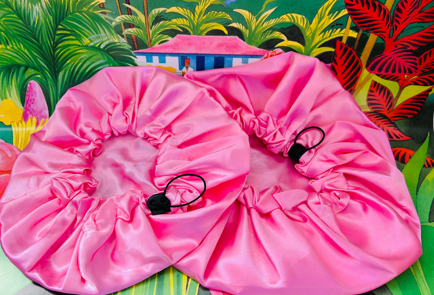 🌸 Bonnet en satin mère & fille – Duo d’élégance et de protection