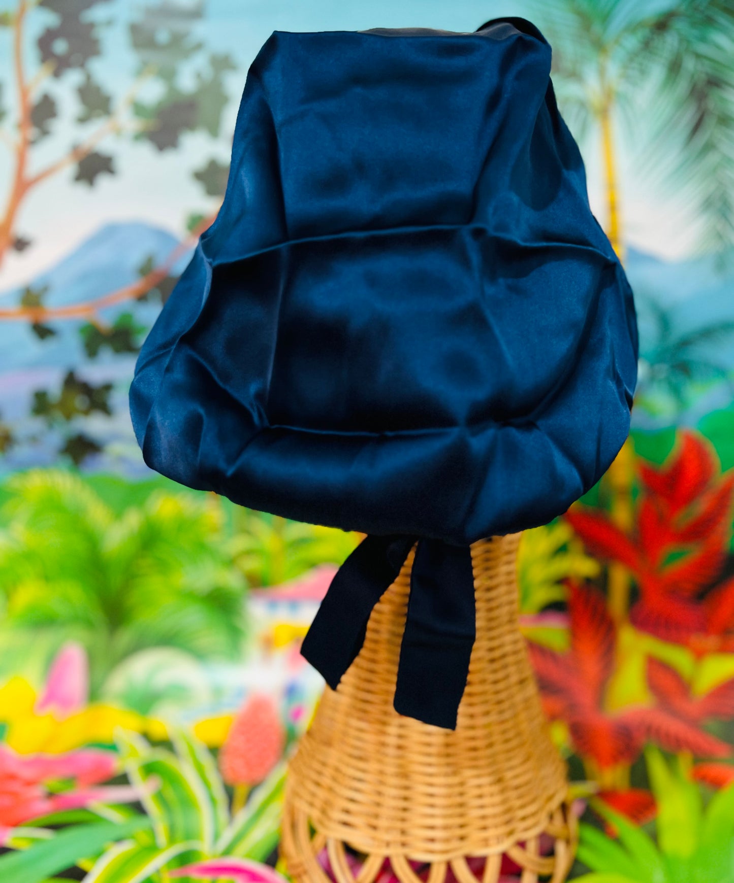 Bonnet de Soie de Mûrier 100% Luxueux - Bonnet de Nuit à Nœud Papillon Réglable - miss Julia