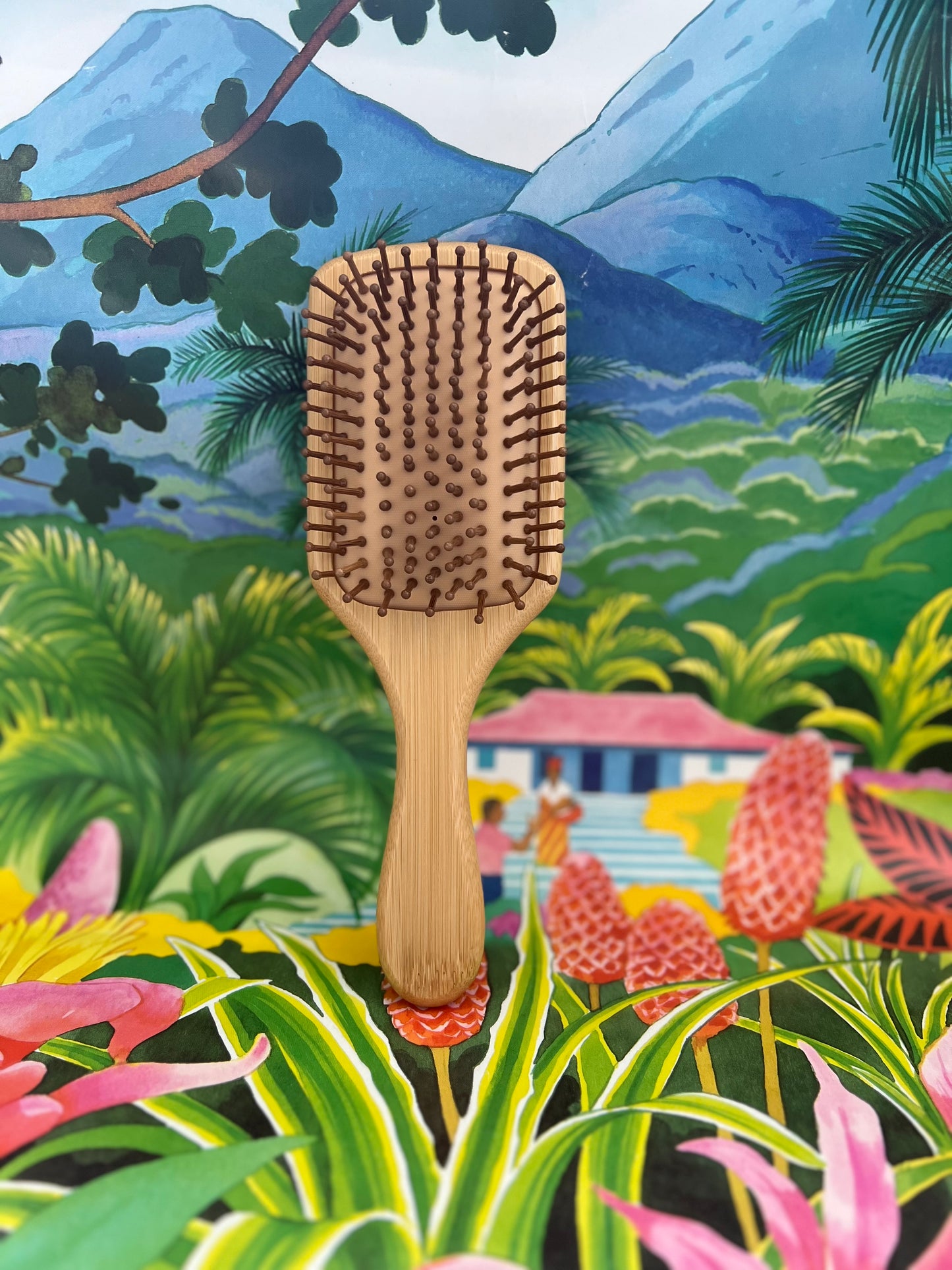 🌿 Brosse à Cheveux en Bambou | Démêlage Naturel & Massage du Cuir Chevelu