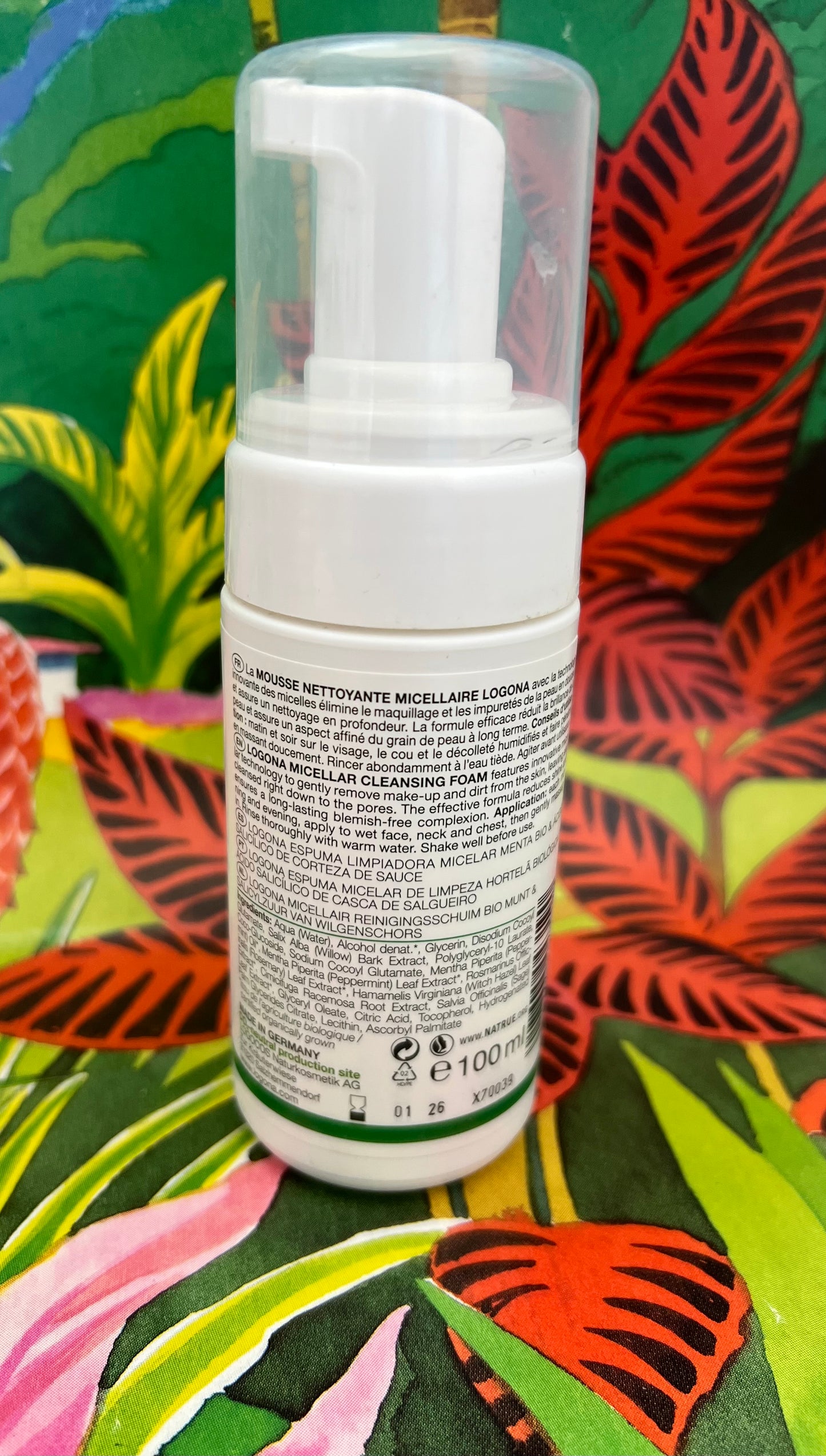 Mousse nettoyante purifiante à la menthe et acide salicylique bio - Logona - 100ml