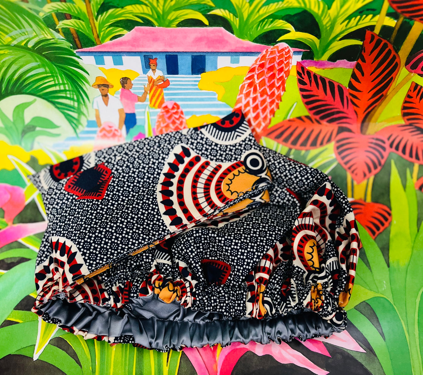 Turban Bohème Chic en Wax – Miss Awa