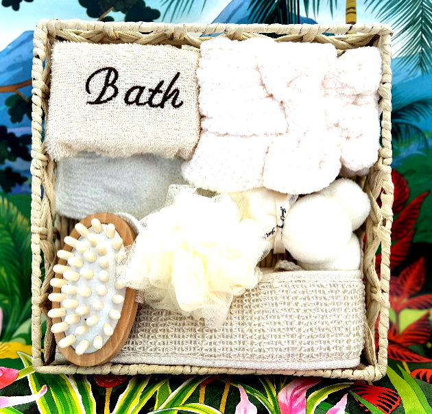 ✨ Coffret Spa Naturel - Ensemble de Bain en Lin & Accessoires Bien-Être